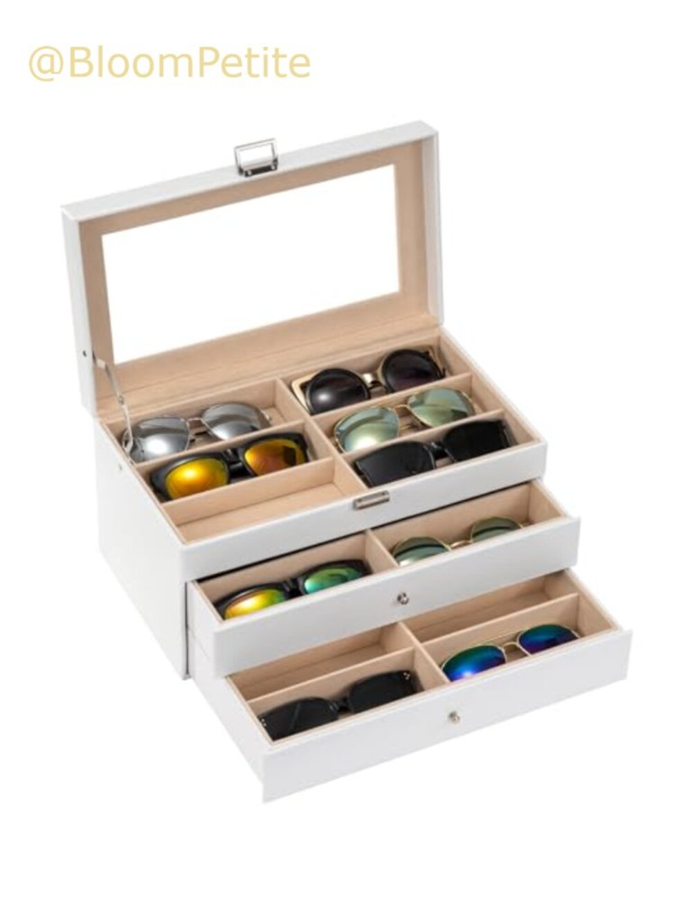 ProCase 3-Layer Sunglasses Organizer PU Leather Eyeglass Storage Case